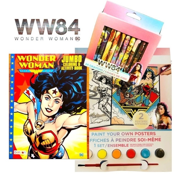 DC Comics Other - Wonder Woman Superhero Art Painting & Coloring Activity Set of 3 NWT NRFP